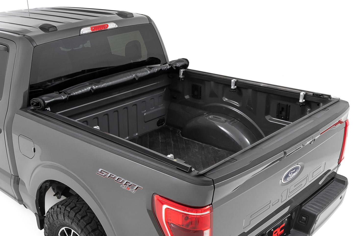 Soft Roll Up Bed Cover 6 Foot 7 Inch Bed Ford F-150/F-150 Lightning/Raptor (15-26) Rough Country-4