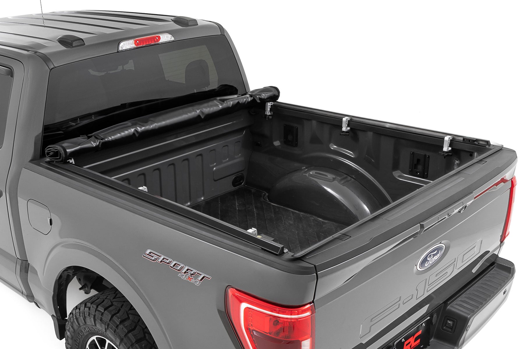 Soft Roll Up Bed Cover 6 Foot 7 Inch Bed Ford F-150/F-150 Lightning/Raptor (15-26) Rough Country-4