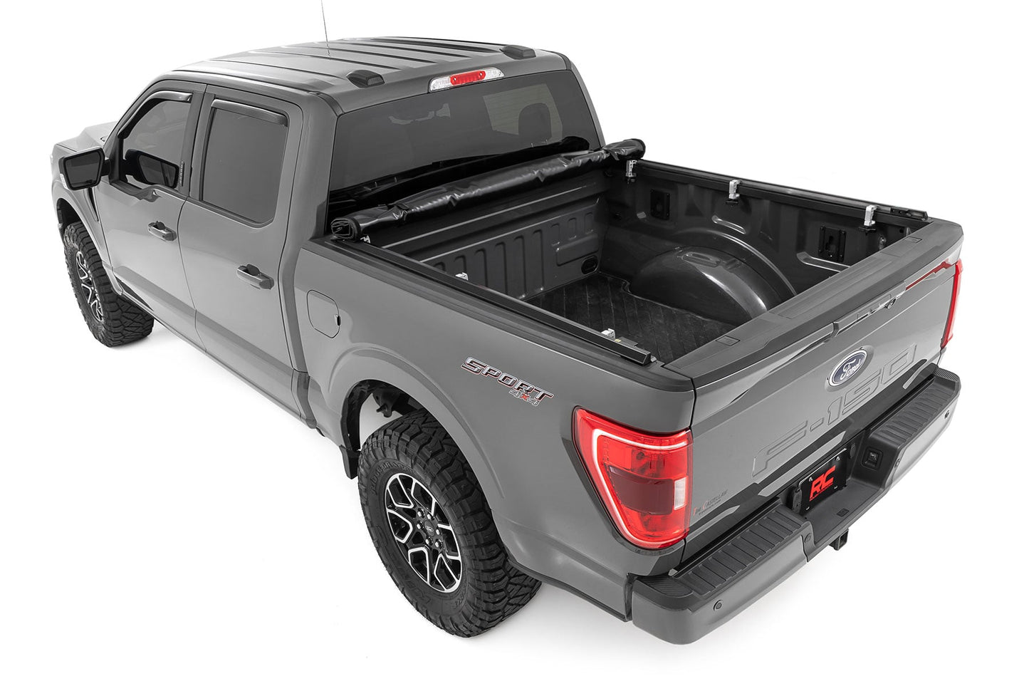 Soft Roll Up Bed Cover 6 Foot 7 Inch Bed Ford F-150/F-150 Lightning/Raptor (15-26) Rough Country-5