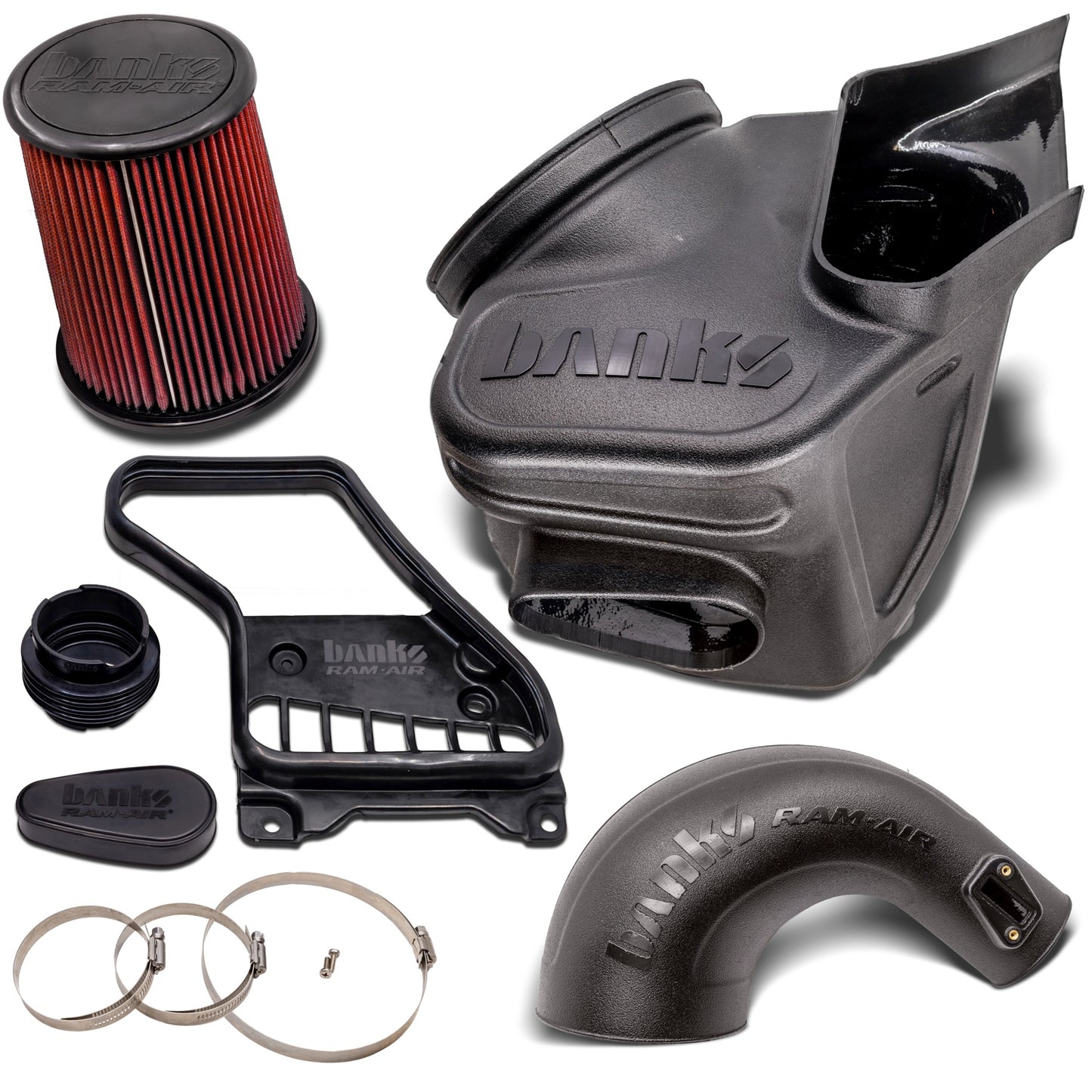 Ram-Air Cold Air Intake w/ Side Fender Inlet Oiled Filter Banks Power-2