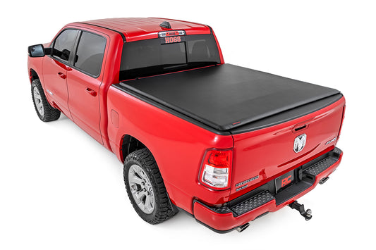 Soft Roll Up Bed Cover 5 Foot 7 Inch Bed No Rambox Ram 1500 (19-26)/1500 TRX (21-24) Rough Country-1
