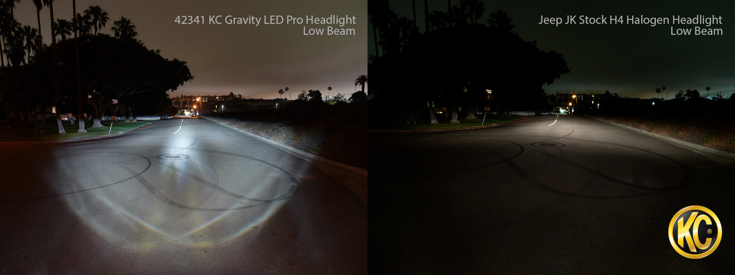 Jeep Head Light Gravity LED 7 Inch 1- Light 2007-2018 Jeep Wrangler JK 2/4-Door KC Hilites-11