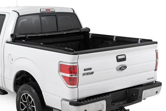 Soft Roll Up Bed Cover 5 Foot 7 Inch Bed Ford F-150 2WD/4WD (2004-2014) Rough Country-1