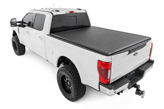 Soft Roll Up Bed Cover 6 Foot 10 Inch Bed Ford F-250/F-350 Super Duty (17-26) Rough Country-1