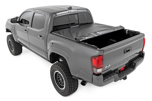 Soft Roll Up Bed Cover 5 Foot Bed Toyota Tacoma 2WD/4WD (2016-2023) Rough Country-1