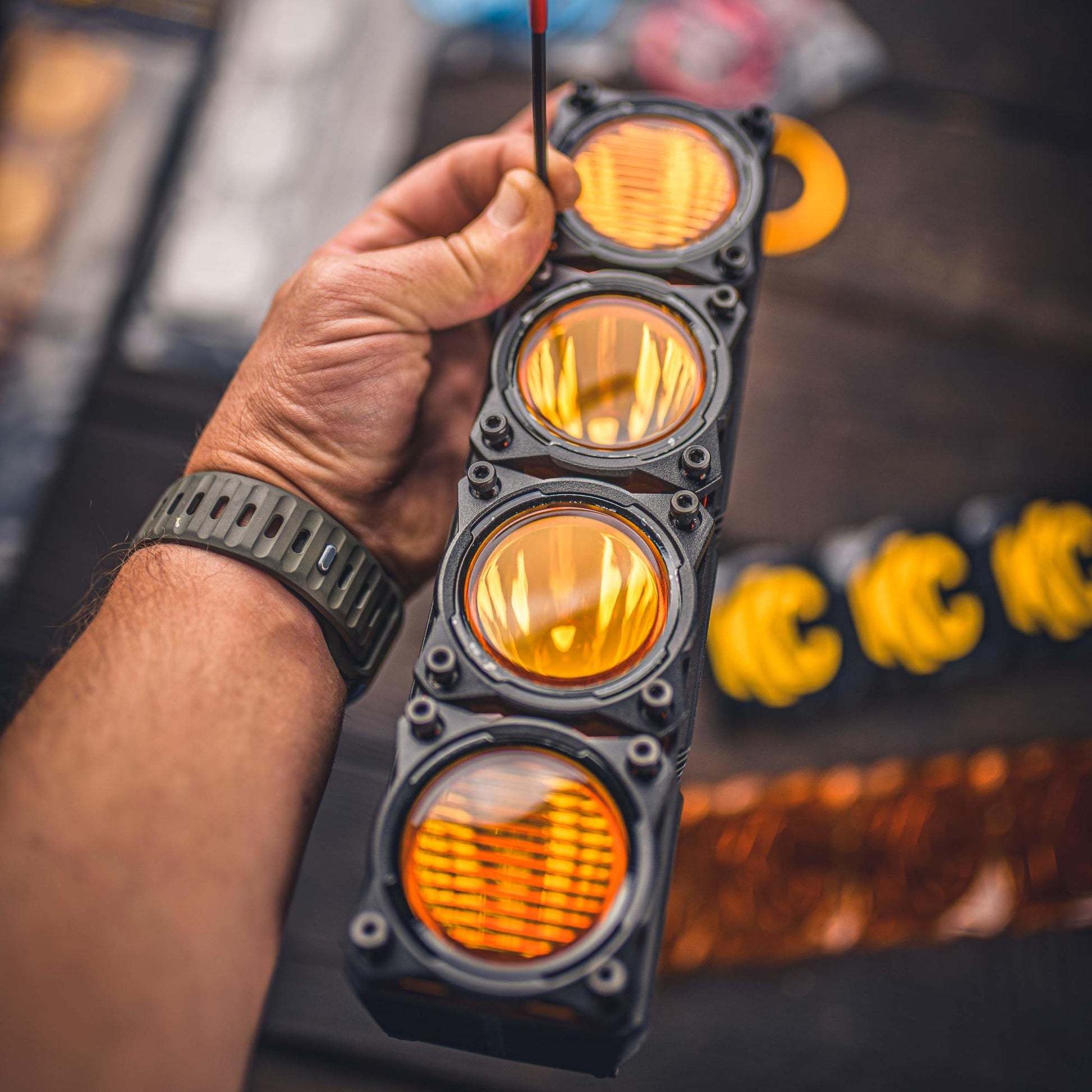 LED Light Bar Lens Flex Era Bar Combo Yellow KC Hilites-9