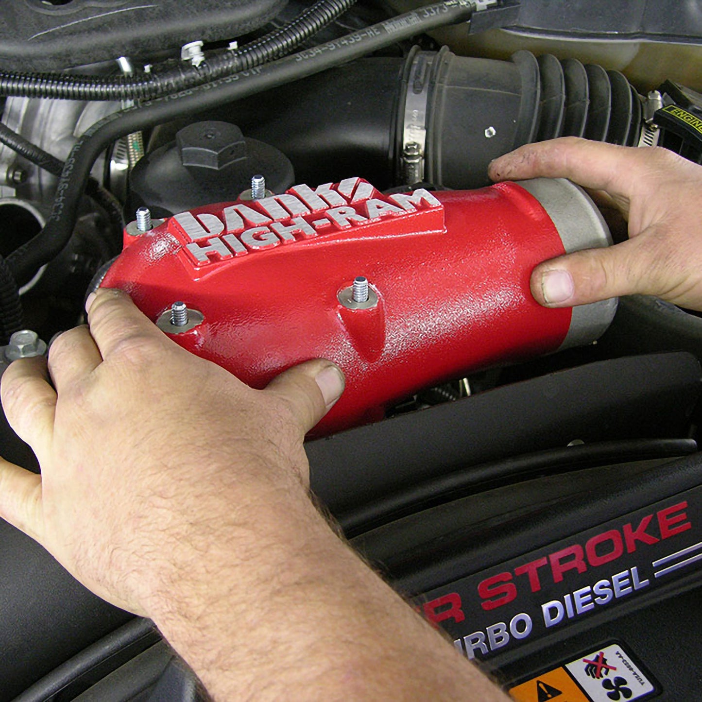 High-Ram Air Intake Elbow 03-07 Ford 6.0L Stock Intercooler Banks Power-8