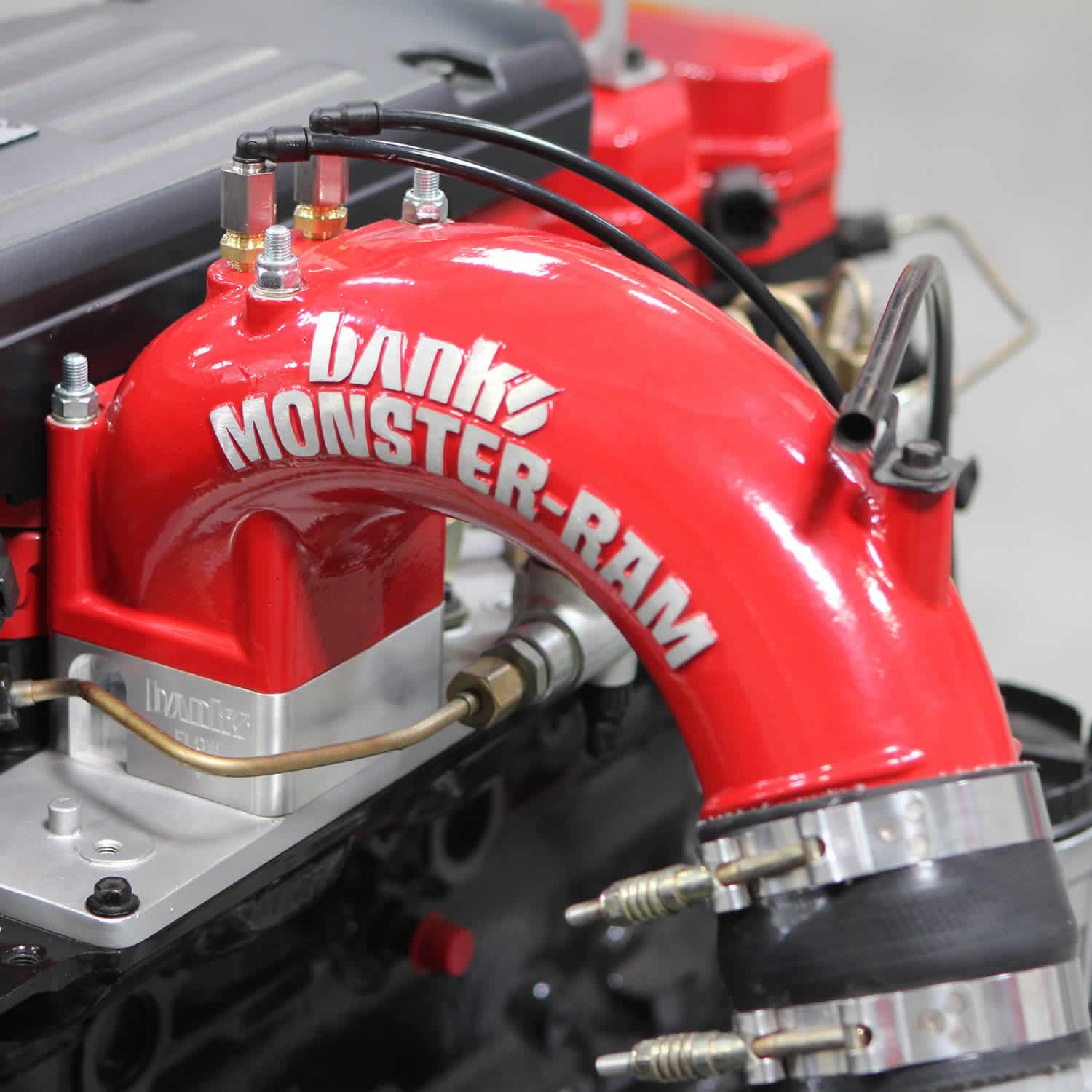 Monster-Ram Intake Elbow W/Boost Tube 98-02 Dodge 5.9L Banks Power-3