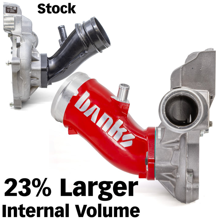 Monster-Ram Turbo Inlet Elbow 17-26 Chevy/GMC 2500/3500 6.6L Duramax L5P Red Powdercoat Banks Power-3