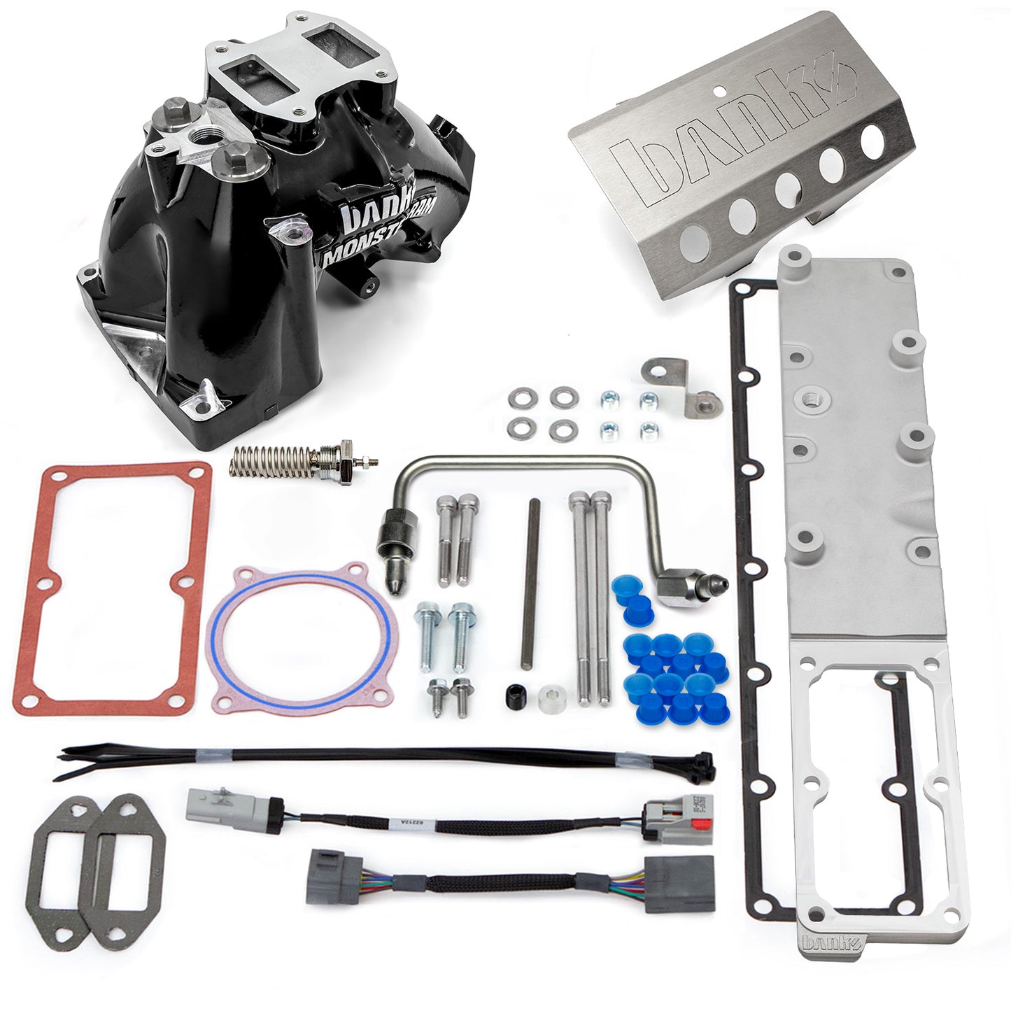 Monster-Ram Intake System for 07.5-12 Dodge Ram 2500/3500 6.7L Cummins Black Powdercoat Banks Power-1