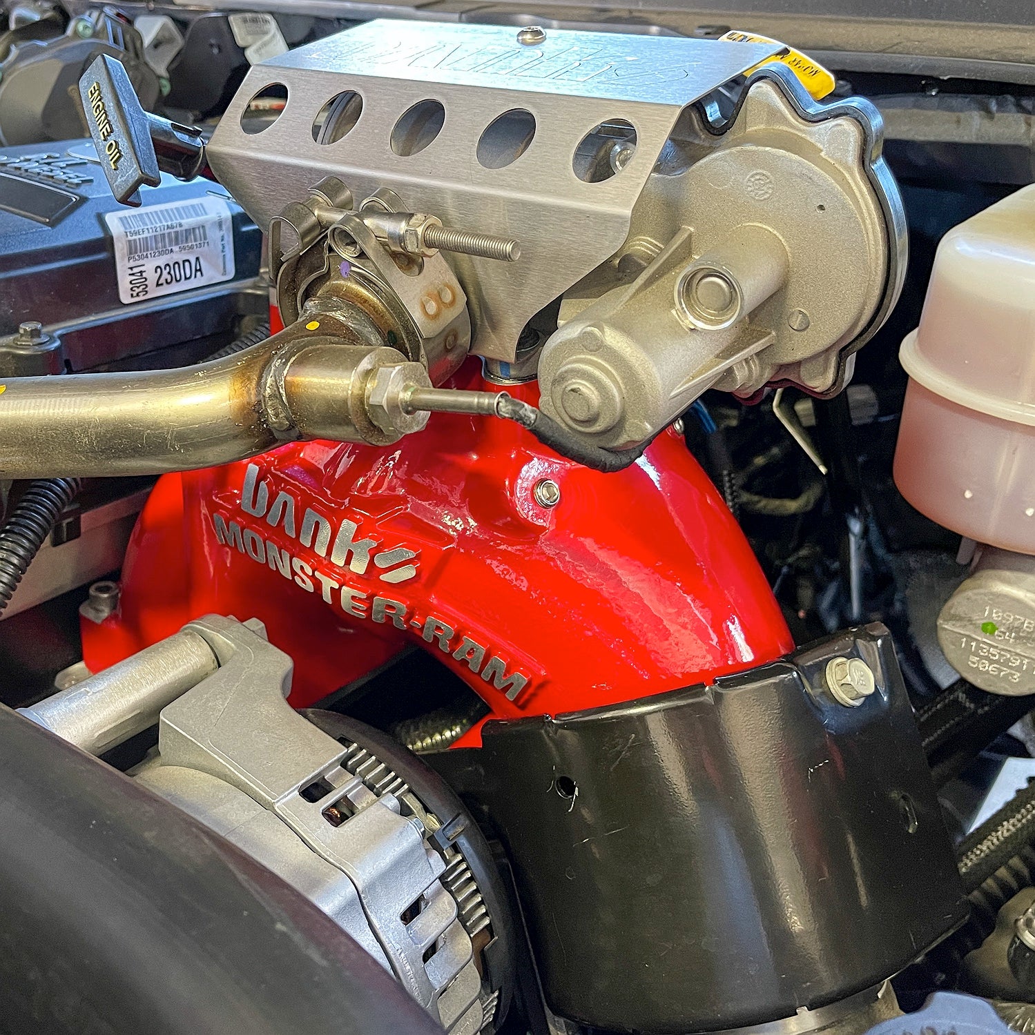 Monster-Ram Intake System for 13-18 Dodge Ram 2500/3500 6.7L Cummins Red Powdercoat Banks Power-5