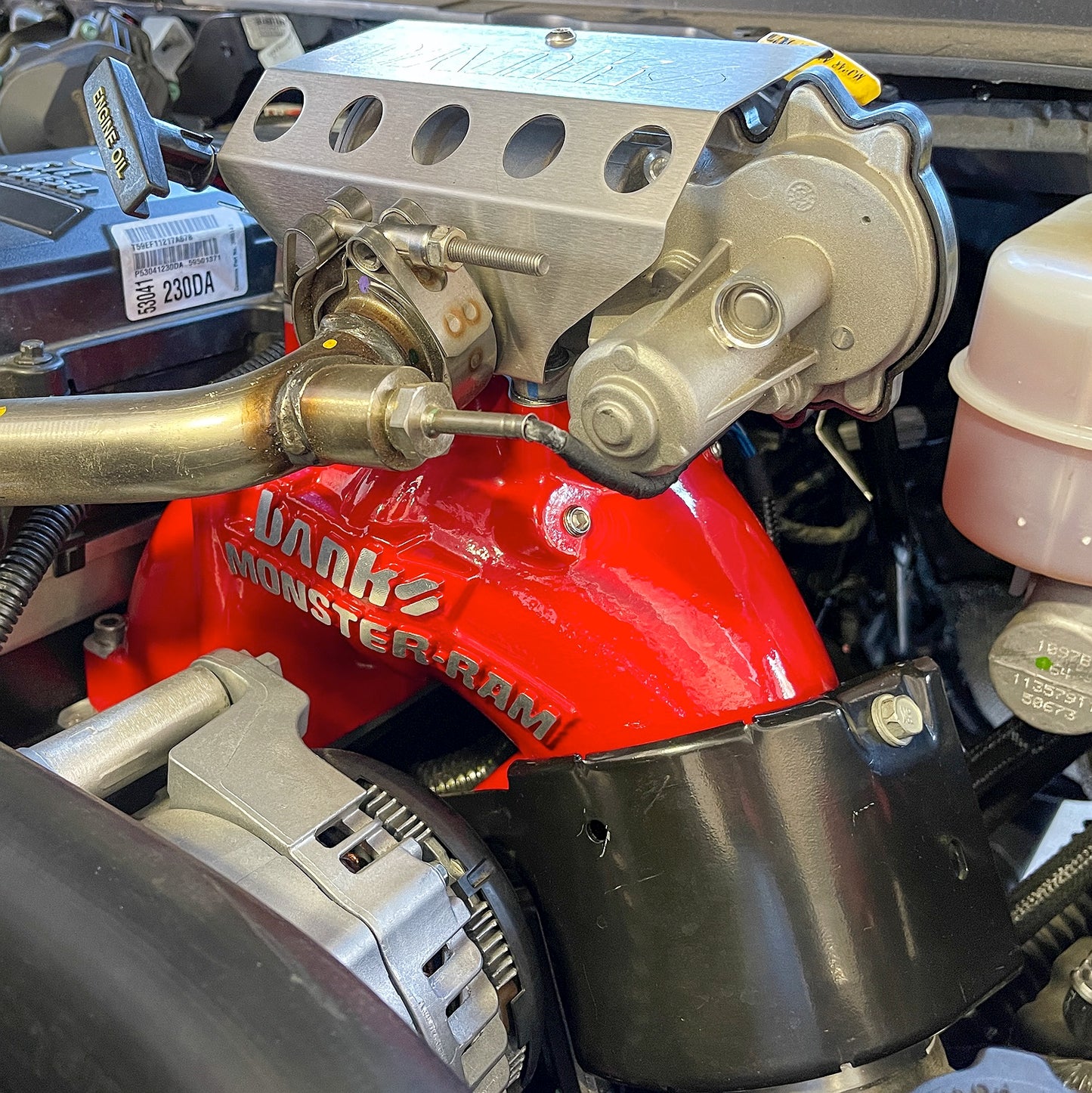 Monster-Ram Intake System for 19-24 Ram 2500/3500 6.7L Cummins Red Powdercoat Banks Power-5