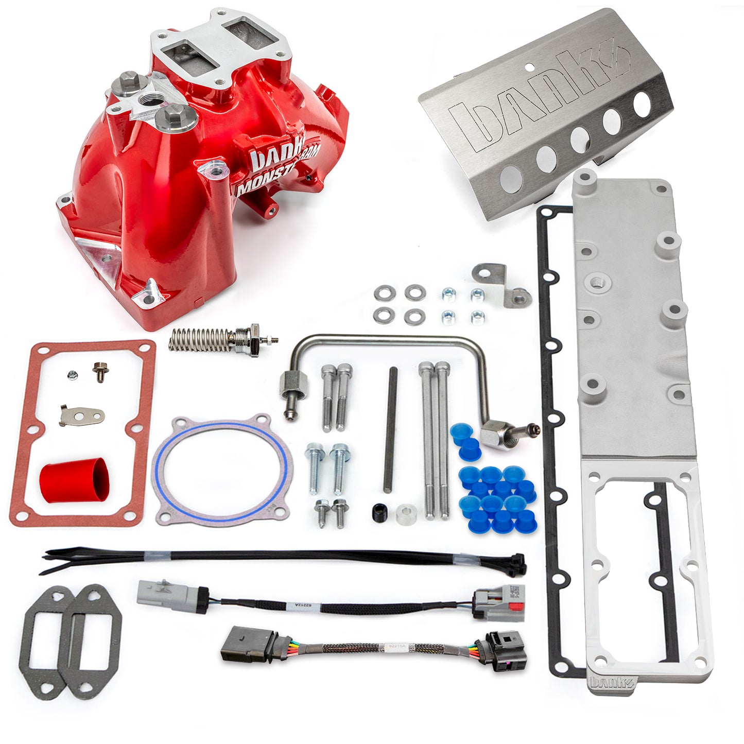 Monster-Ram Intake System for 19-24 Ram 2500/3500 6.7L Cummins Red Powdercoat Banks Power-1