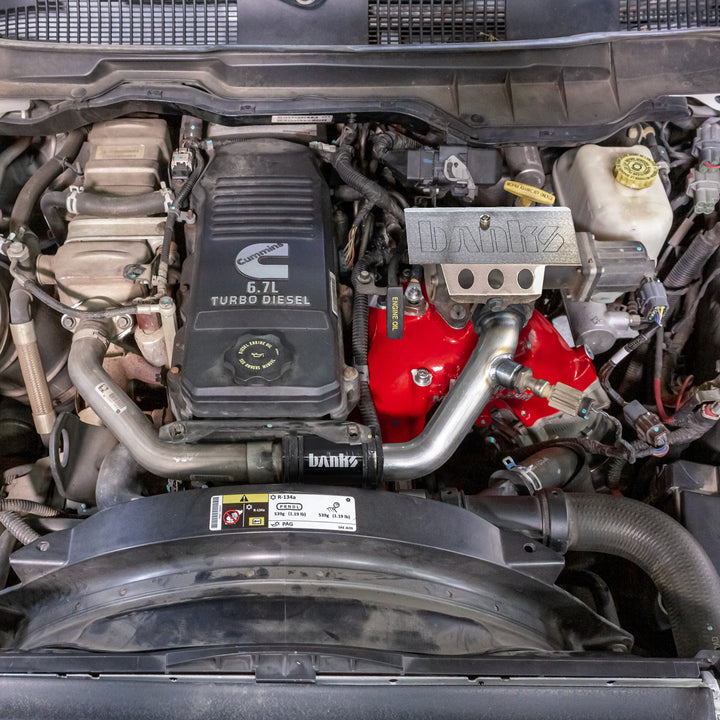 Monster-Ram Intake 13-18 RAM 3500-5500 Chassis Cab 6.7L Red Powdercoat Banks Power-3