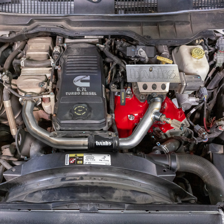 Monster-Ram Intake 19-24 RAM 3500-5500 Chassis Cab 6.7L Red Powdercoat Banks Power-3