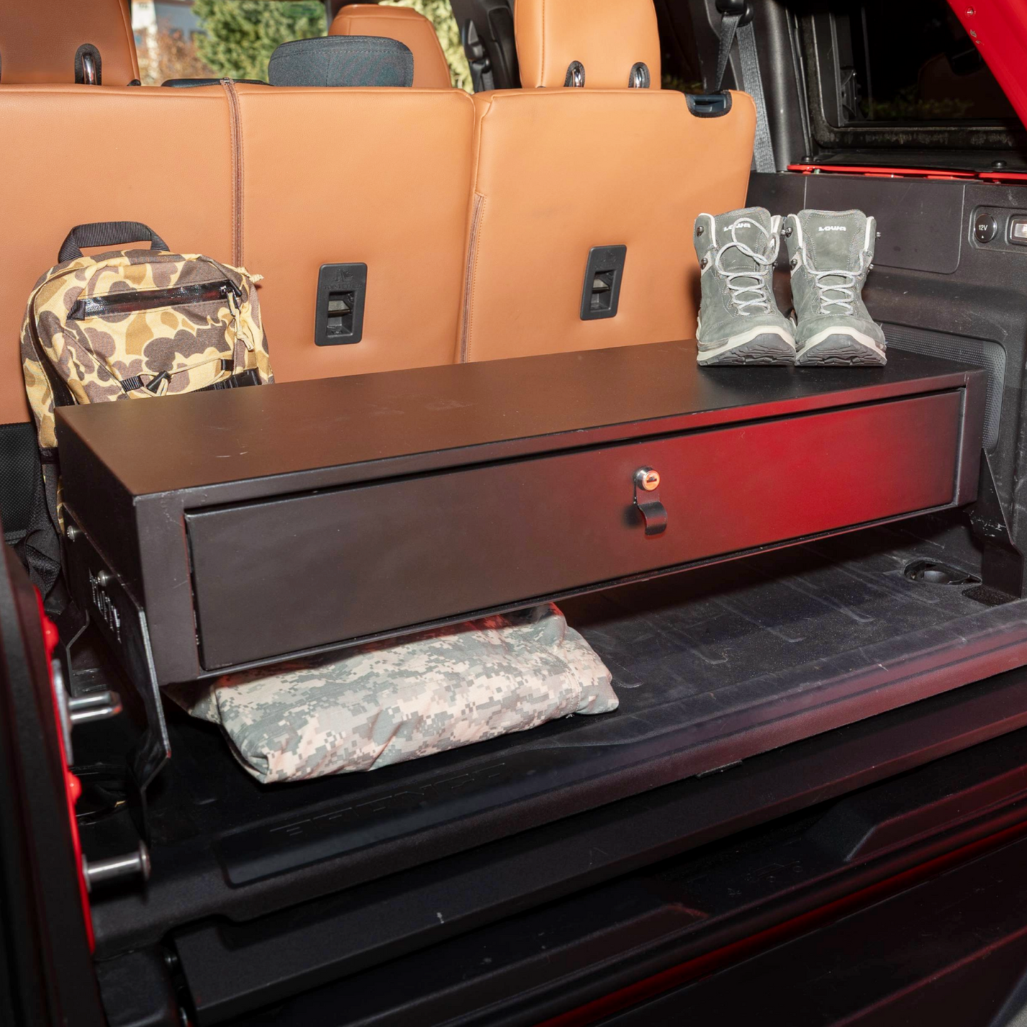 Cargo Drawer for 18-25 Wrangler JL 4-door and 2021-2025 Bronco 4-door Keyed Lock Products Tuffy Security-2