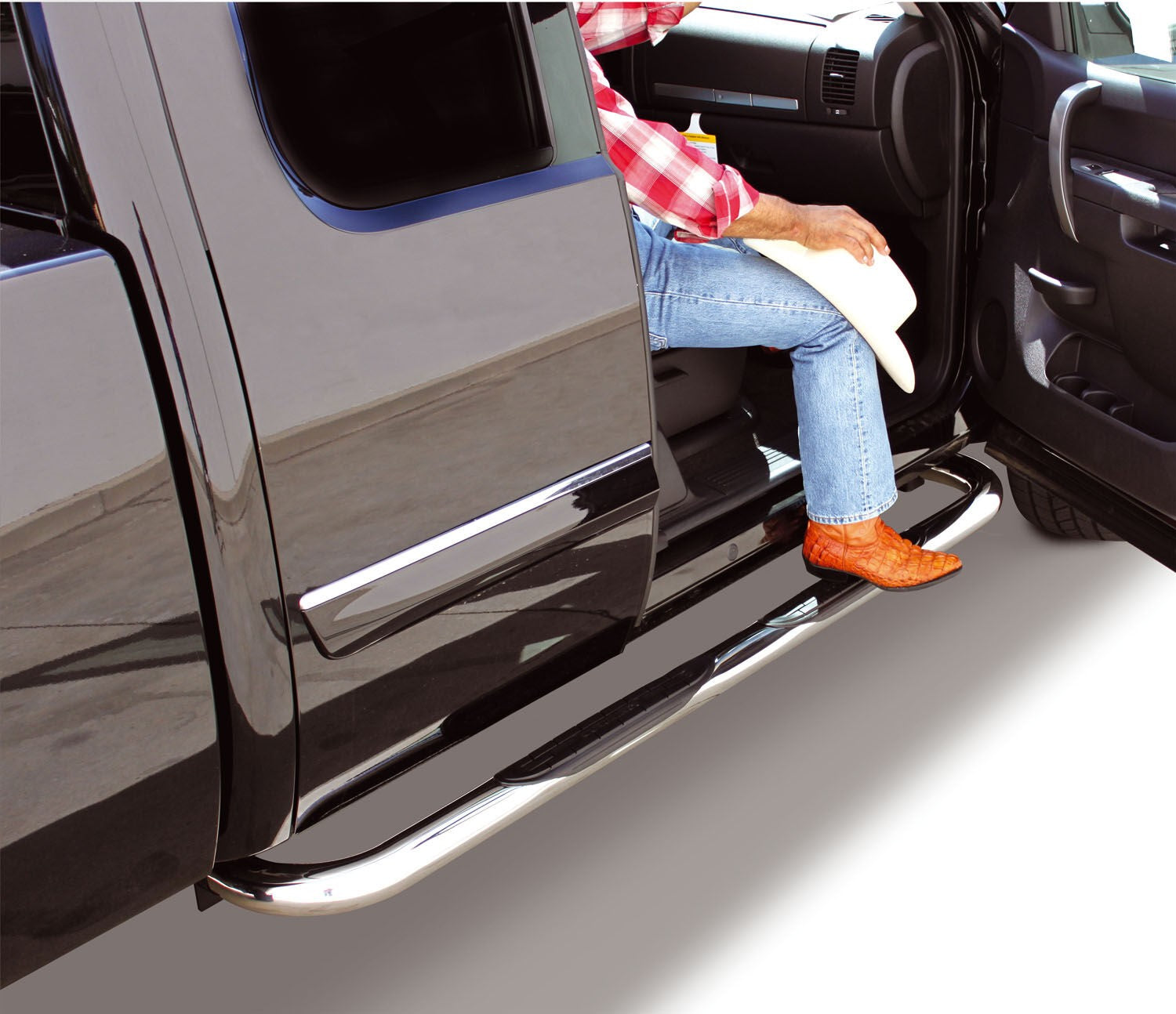 4000 Series SideSteps With Mountins Bracket Kit Polished Stainless Steel 2019-2026 Ram 1500 Go Rhino-1