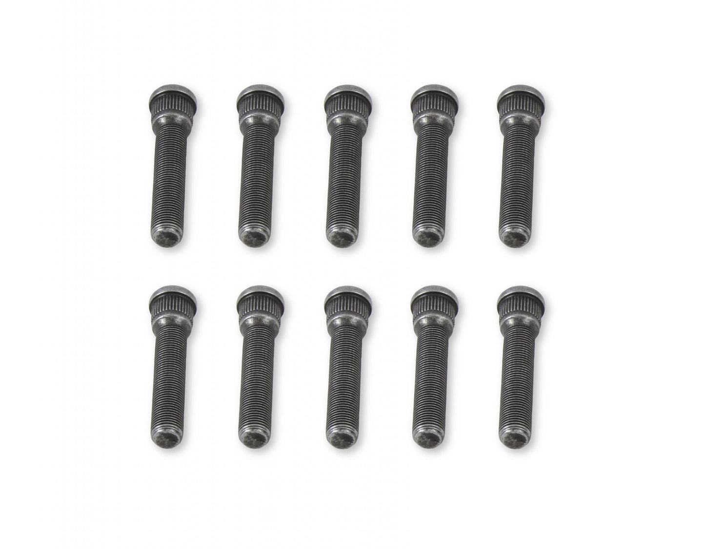 Competition Wheel Stud Set Press-In Style, 1/2-20 x 2-7/8 Inch Long, Stud Knurl Diameter .660 Inch (Hole Diameter .641 Inch). Grade-8 Steel with Black Oxide Finish. Set Of 10 Pieces Mr Gasket-1