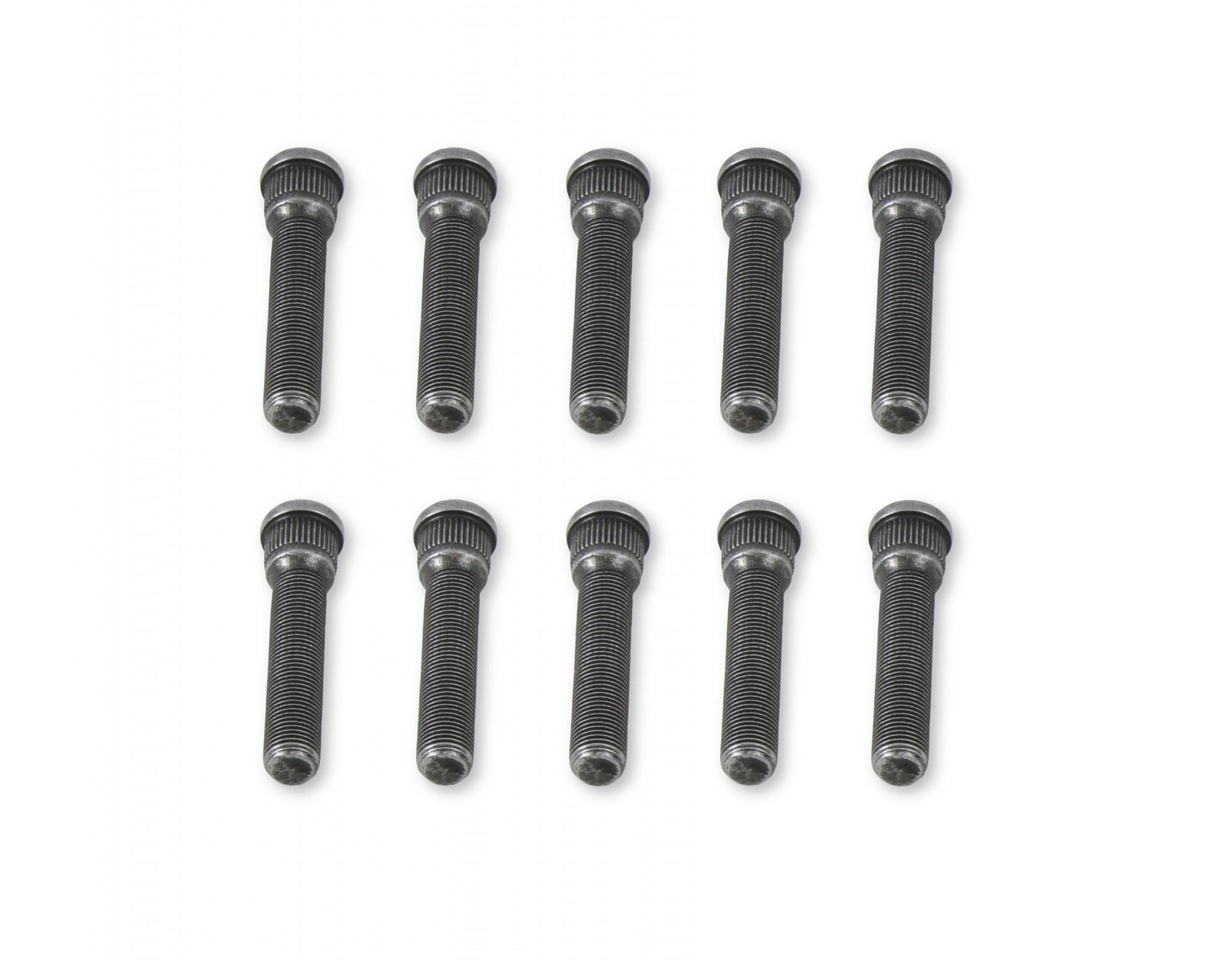 Competition Wheel Stud Set Press-In Style, 1/2-20 x 2-7/8 Inch Long, Stud Knurl Diameter .660 Inch (Hole Diameter .641 Inch). Grade-8 Steel with Black Oxide Finish. Set Of 10 Pieces Mr Gasket-1