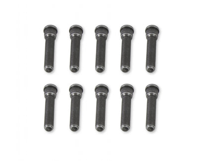 Competition Wheel Stud Set Press-In Style, 1/2-20 x 2-7/8 Inch Long, Stud Knurl Diameter .660 Inch (Hole Diameter .641 Inch). Grade-8 Steel with Black Oxide Finish. Set Of 10 Pieces Mr Gasket-1