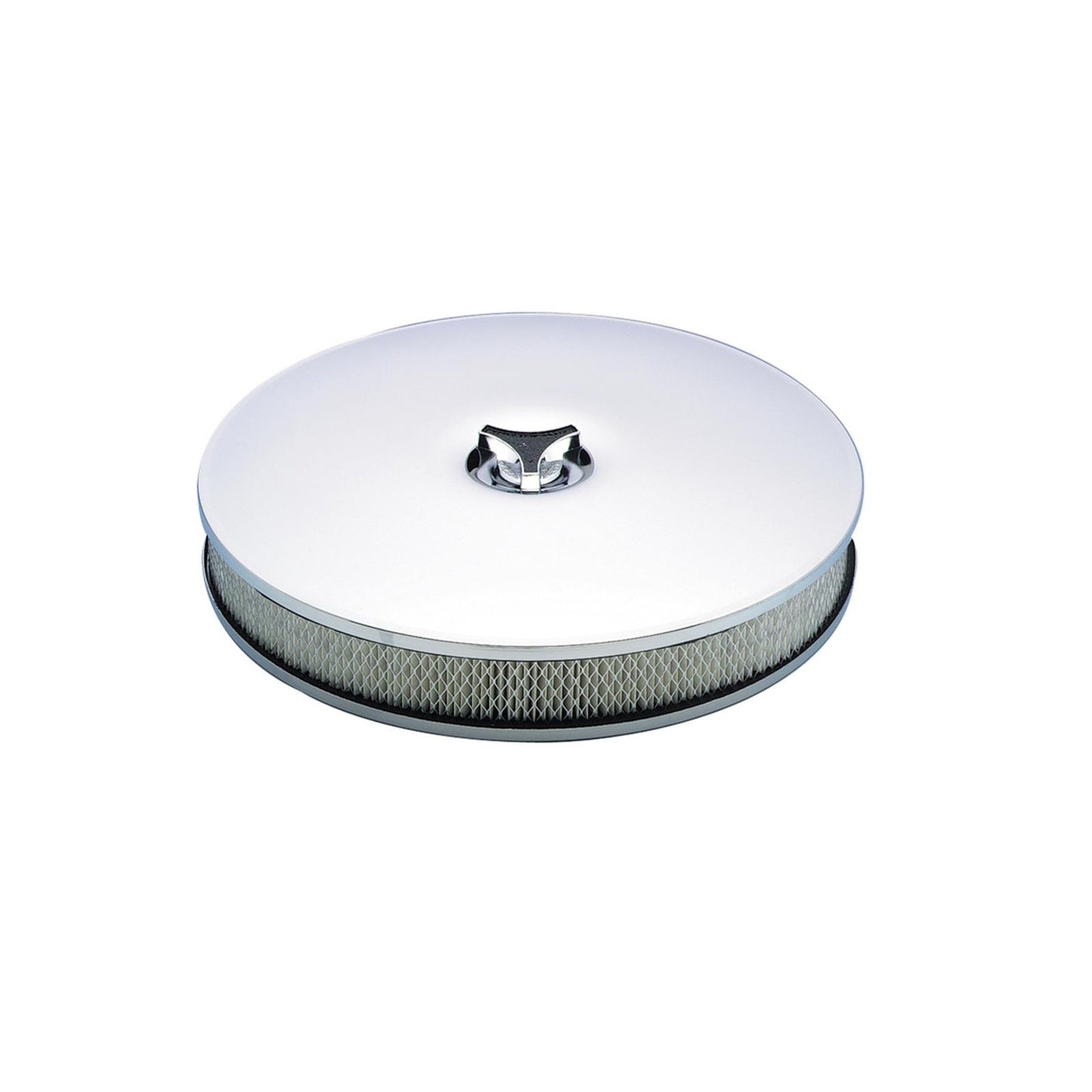 Air Cleaner Low Mount Chrome 14 Inch Diameter, 2-1/4 Inch Tall, 3 Inch Neck Mr Gasket