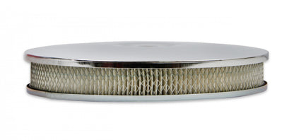 Air Cleaner Low Mount Chrome 14 Inch Diameter, 2-1/4 Inch Tall, 3 Inch Neck Mr Gasket-1