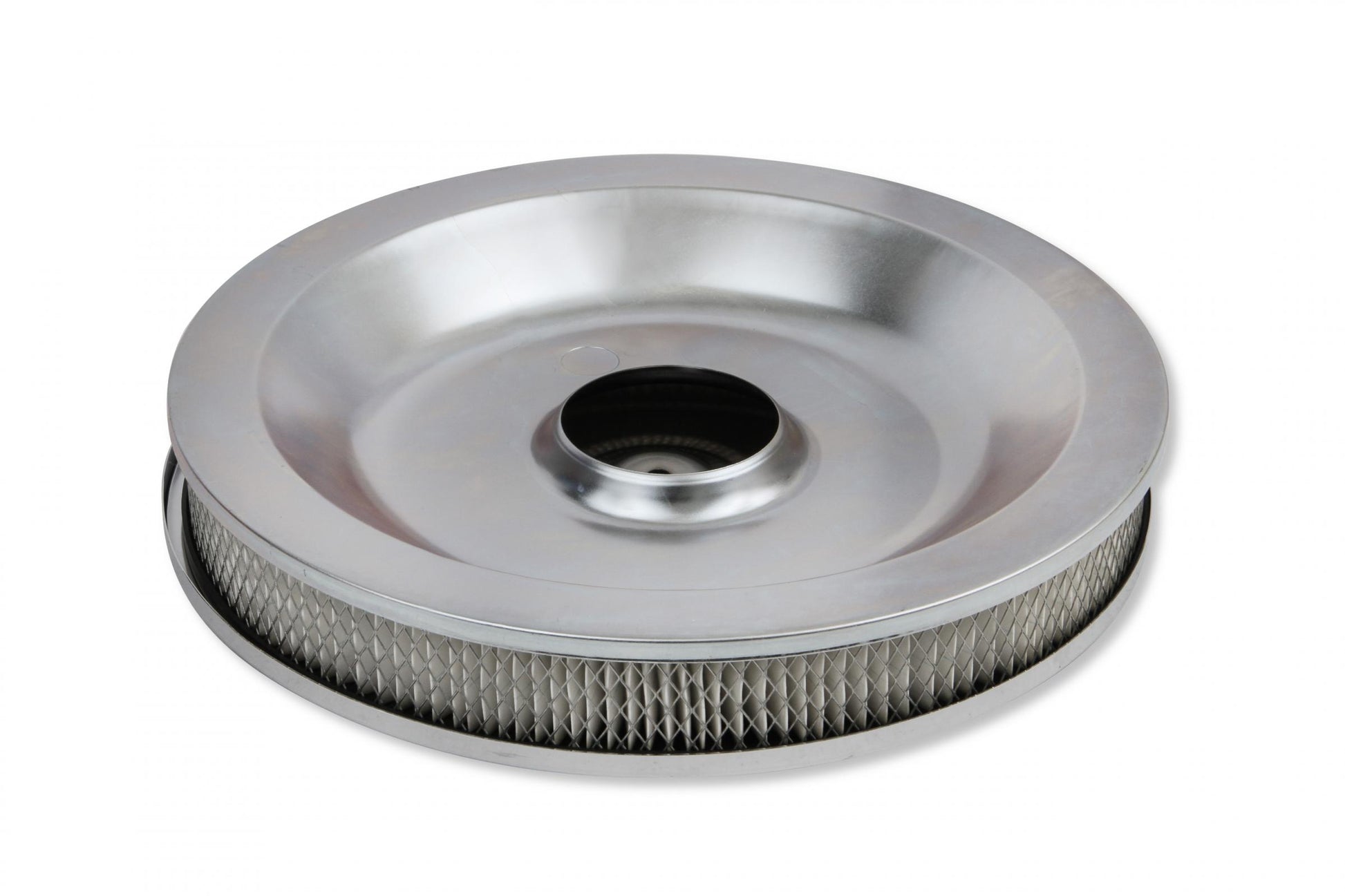 Air Cleaner Low Mount Chrome 14 Inch Diameter, 2-1/4 Inch Tall, 3 Inch Neck Mr Gasket-2
