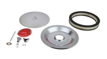 Air Cleaner Low Mount Chrome 14 Inch Diameter, 2-1/4 Inch Tall, 3 Inch Neck Mr Gasket-3