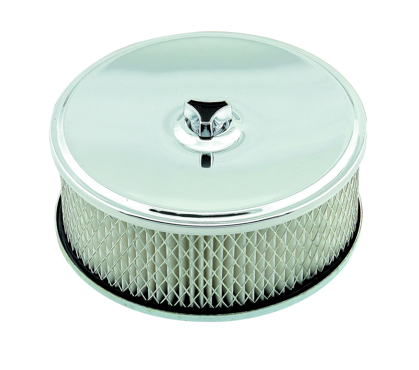 Air Filter Assembly Chrome 6-1/2 Inch x 2-7/16 Inch Fits 2,3 or 4-Barrel Carburetors with 5-1/8 Inch Neck Mr Gasket