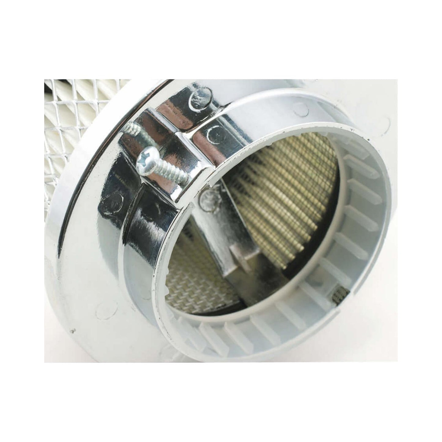 Air Cleaner Deep Dish 4 Inch x 2 Inch Chrome Fits 1 and 2-Barrel Carburetors with 2-5/16 Inch or 2-5/8 Inch Carb Neck including most VW Mr Gasket-2