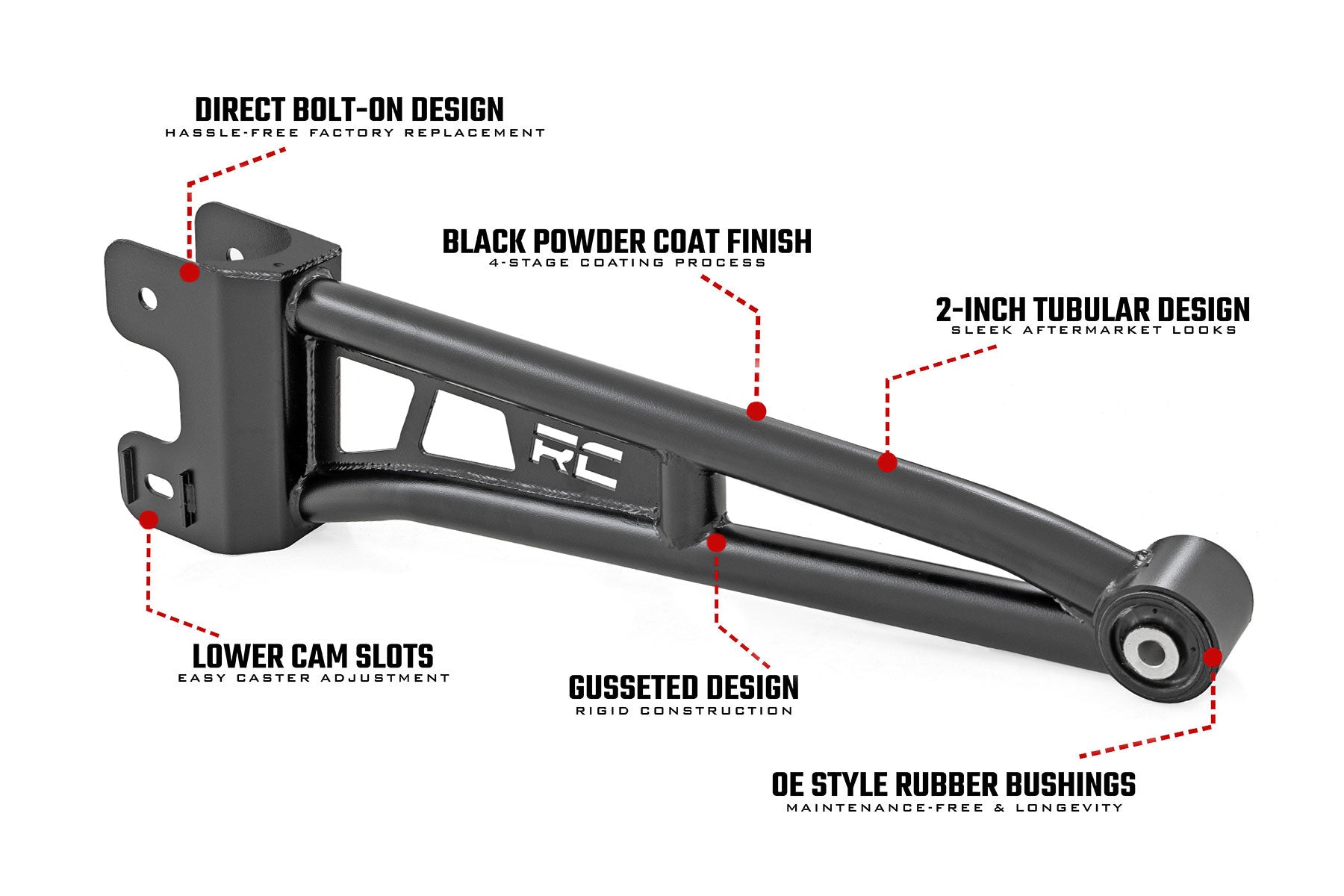 Radius Arm Upgrade Ford F-250/F-350 Super Duty 4WD (2023-2026) Rough Country-3