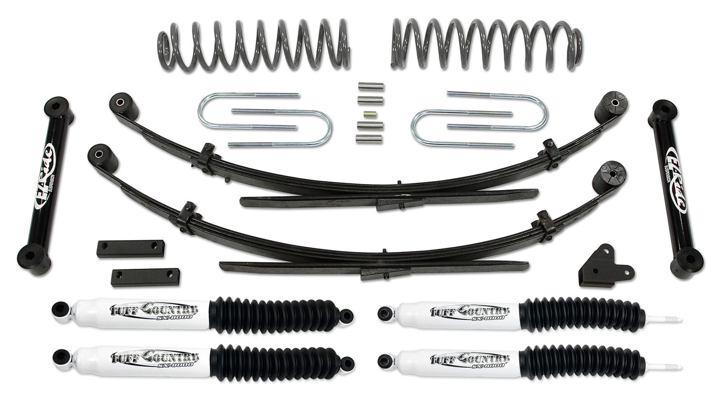 3.5 Inch Lift Kit 87-01 Jeep Cherokee with Rear Leaf Springs Tuff Country
