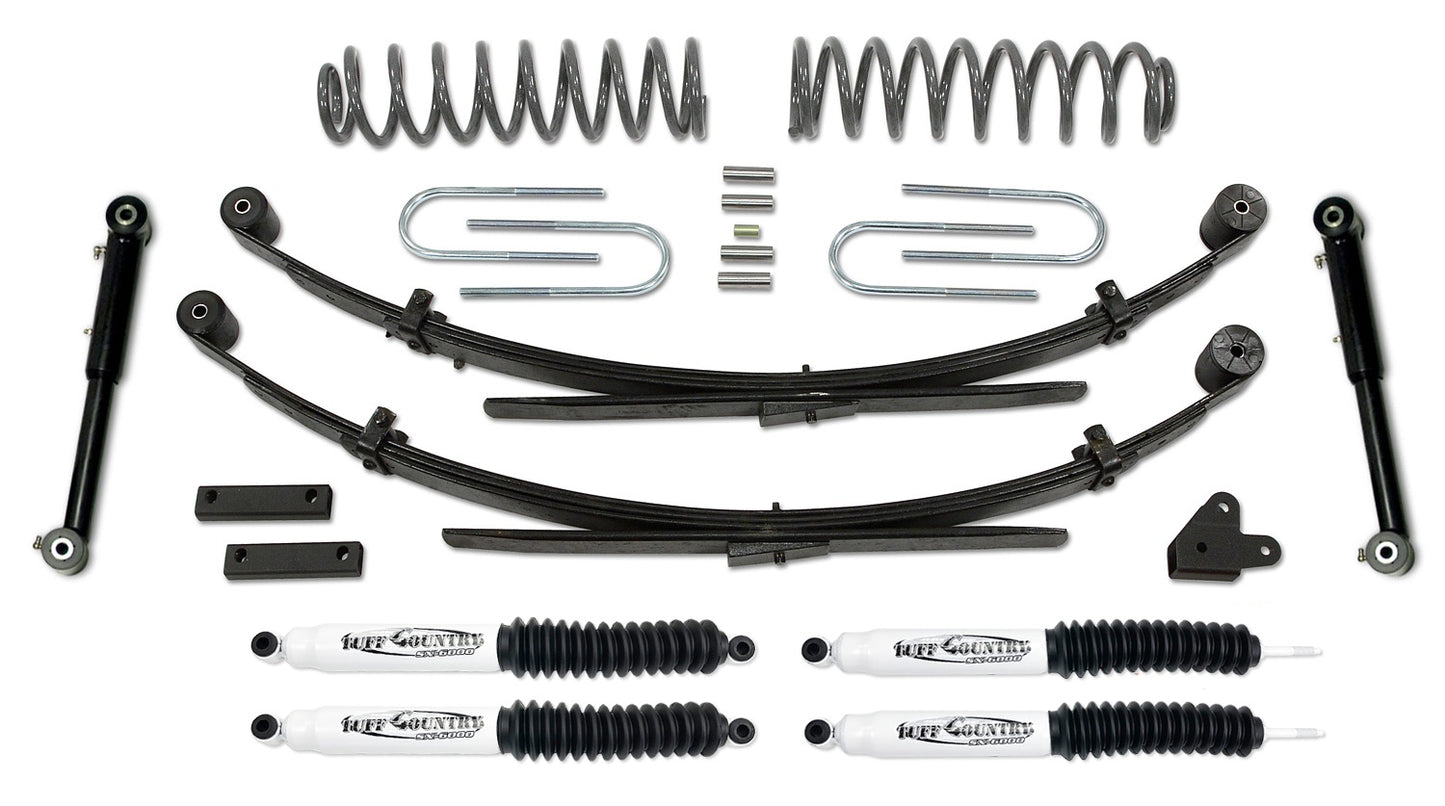 3.5 Inch Lift Kit 87-01 Jeep Cherokee EZ-Flex with Rear Leaf Springs Tuff Country-1