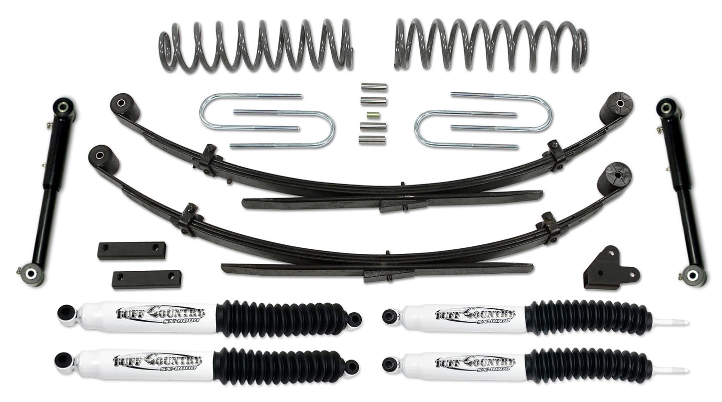 3.5 Inch Lift Kit 87-01 Jeep Cherokee EZ-Flex with Rear Leaf Springs Tuff Country