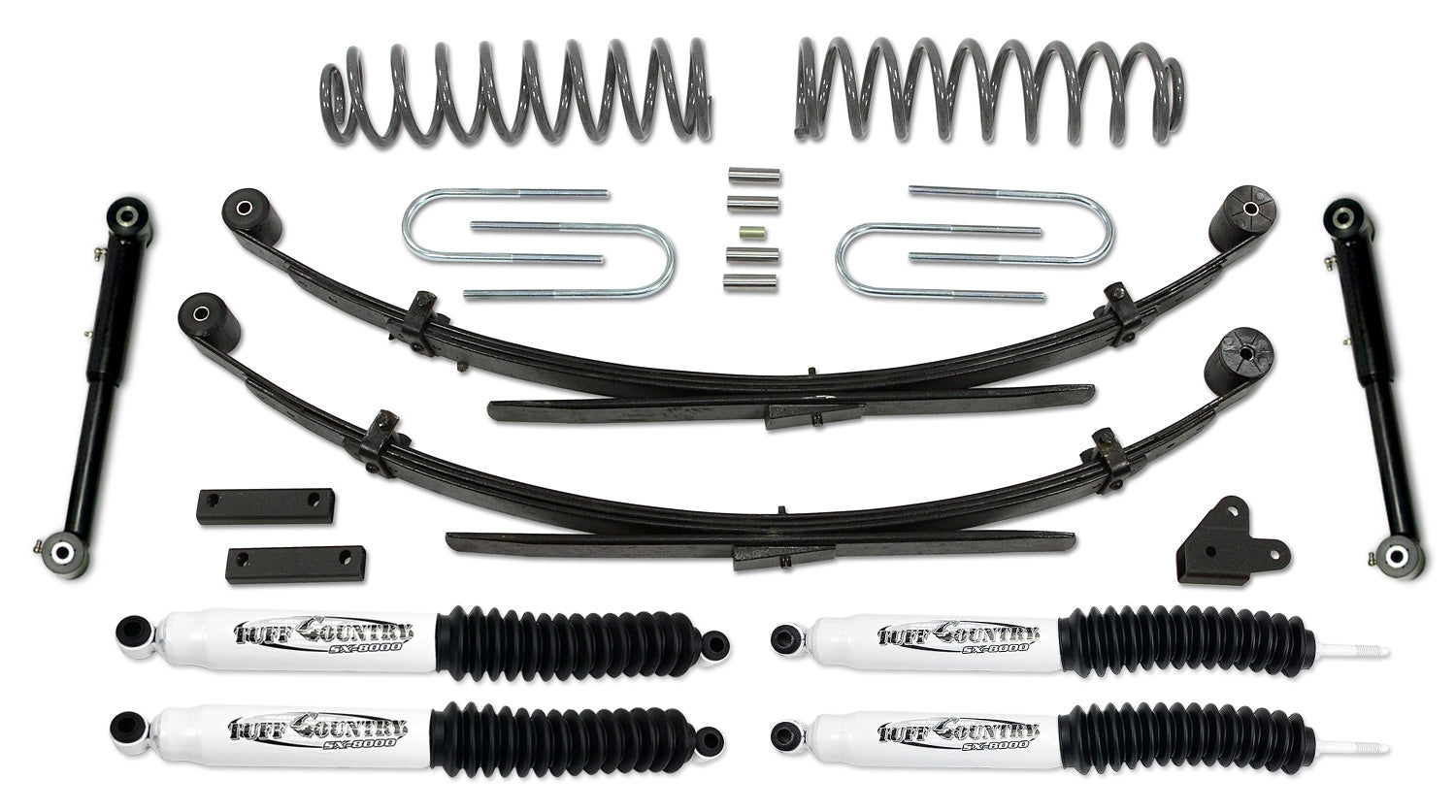 3.5 Inch Lift Kit 87-01 Jeep Cherokee EZ-Flex with Rear Leaf Springs Tuff Country