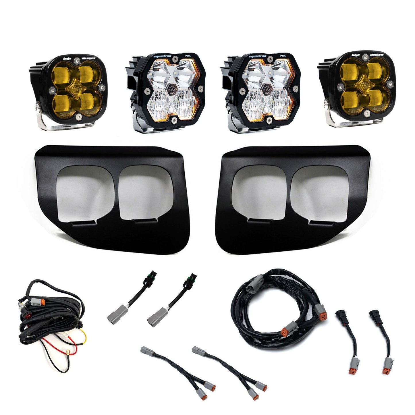 Squadron 2.0 Pro/Squadron Sae Dual Fog Pocket Light Kit Ford 2020-22 F-250/350 Super Duty Amber Baja Designs-1