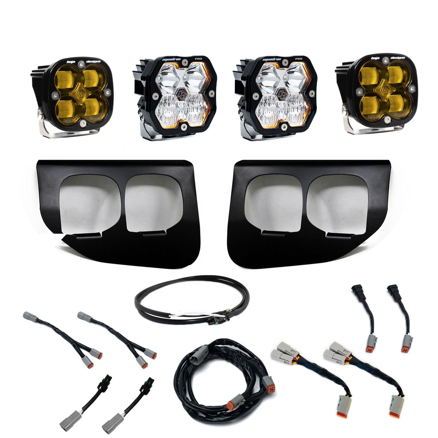 Squadron 2.0 Pro/Squadron Sae Dual Fog Pocket Light Kit Ford 2020-22 F-250/350 Super Duty Amber Baja Designs