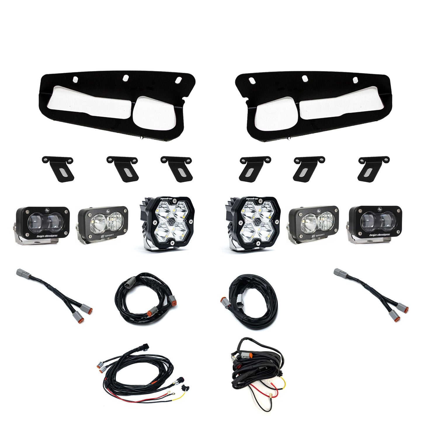 Squadron 2.0 Sport/S2 Sport/S2 Sae Sportman Fog Pocket Light Kit Ford 2021-27 Bronco 2022-24 Bronco Raptor w/ Steel Bumper Clear Baja Designs-1