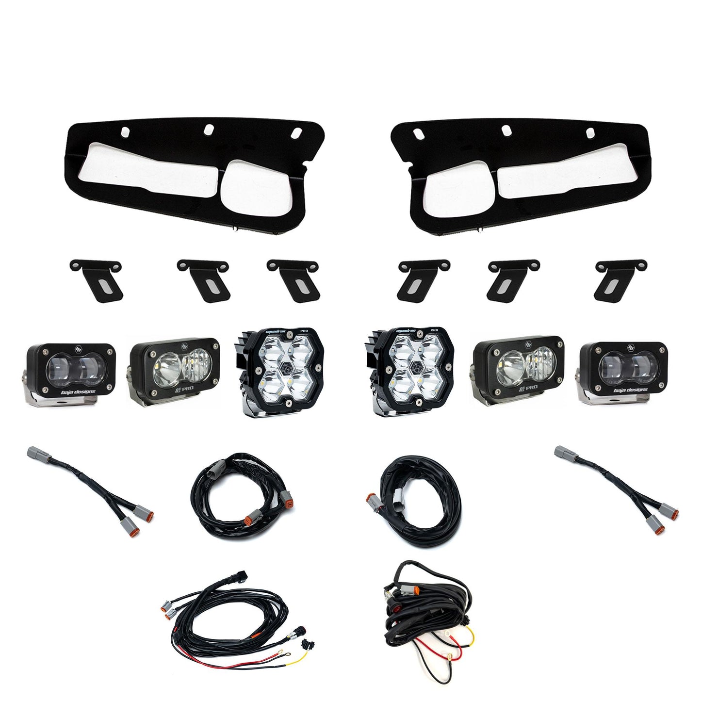 Squadron 2.0 Pro/S2 Pro/S2 Sae Pro Fog Pocket Light Kit Ford 2021-27 Bronco 2022-24 Bronco Raptor w/ Steel Bumper Clear Baja Designs-1