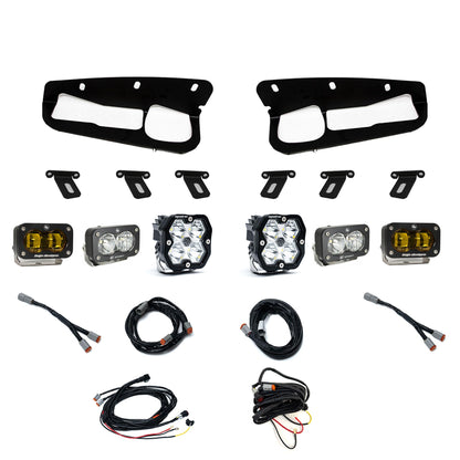 Squadron 2.0 Sport/S2 Sport/S2 Sae Sportman Fog Pocket Light Kit Ford 2021-27 Bronco 2022-24 Bronco Raptor w/ Steel Bumper Amber Baja Designs-1