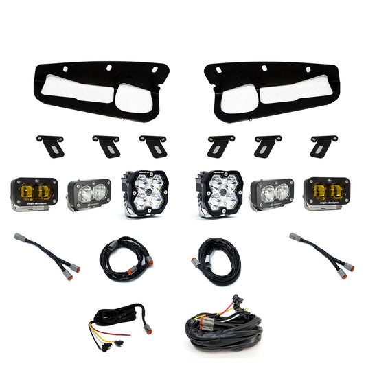 Squadron 2.0 Sport/S2 Sport/S2 Sae Sportman Fog Pocket Light Kit Ford 2021-27 Bronco 2022-24 Bronco Raptor w/ Steel Bumper Amber Baja Designs
