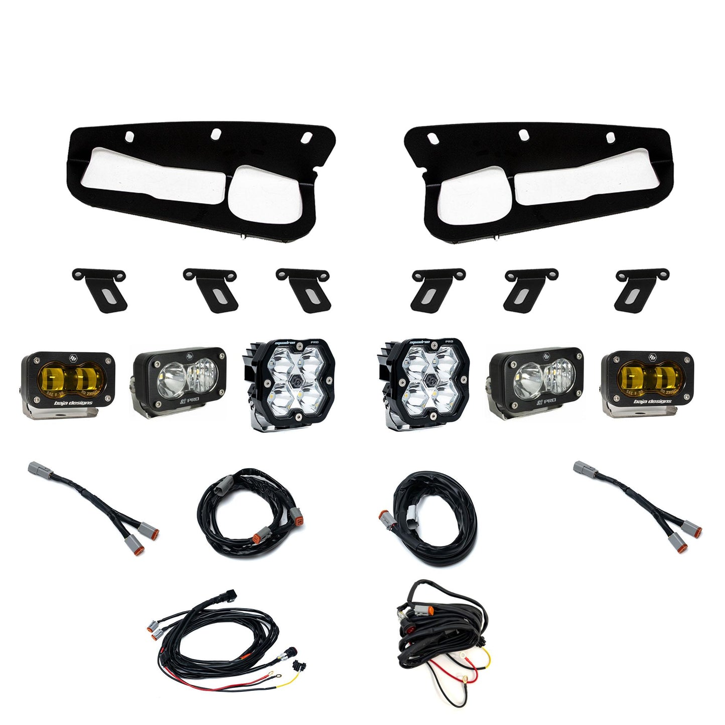 Squadron 2.0 Pro/S2 Pro/S2 Sae Pro Fog Pocket Light Kit Ford 2021-27 Bronco 2022-24 Bronco Raptor w/ Steel Bumper Amber Baja Designs-1