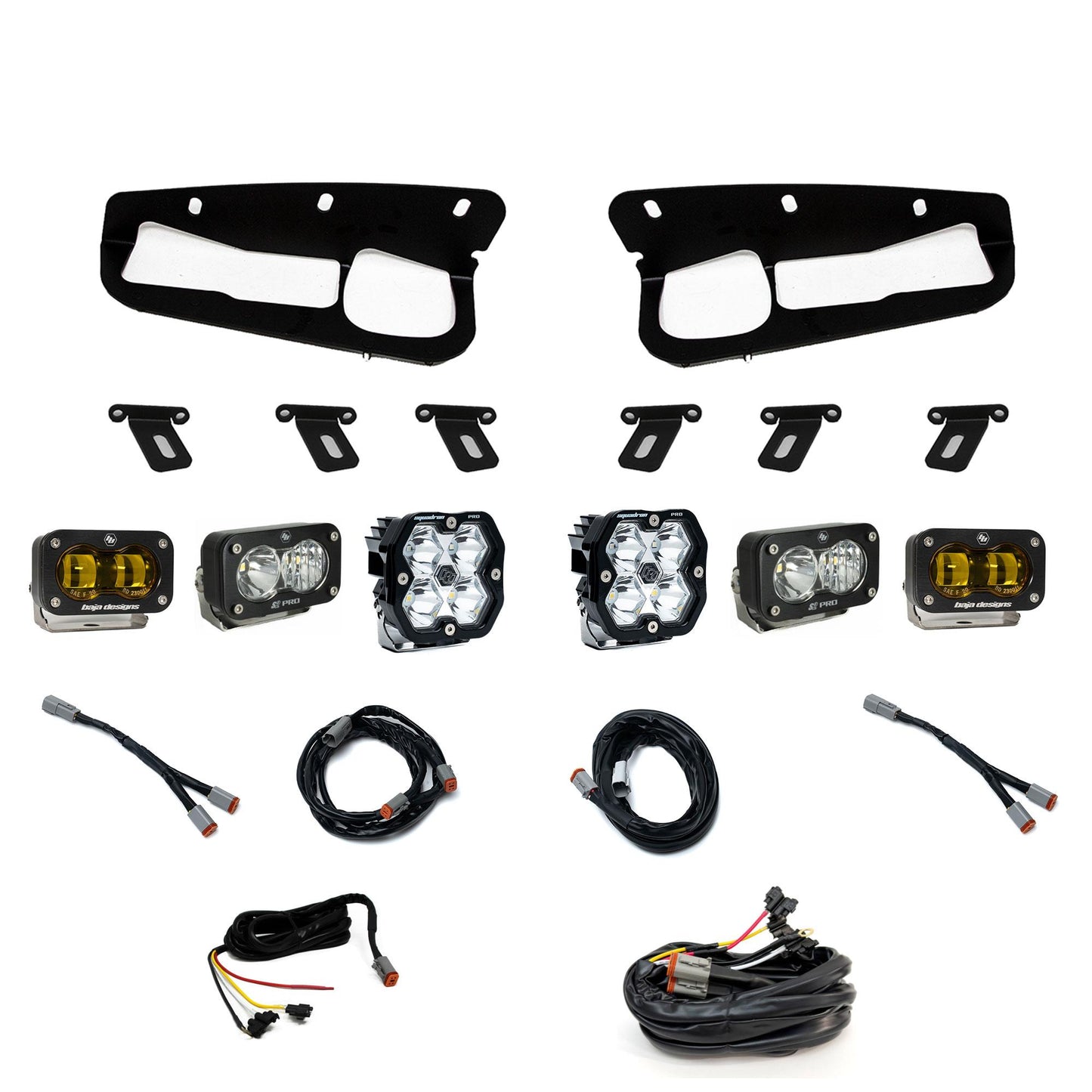 Squadron 2.0 Pro/S2 Pro/S2 Sae Pro Fog Pocket Light Kit Ford 2021-27 Bronco 2022-24 Bronco Raptor w/ Steel Bumper Amber Baja Designs