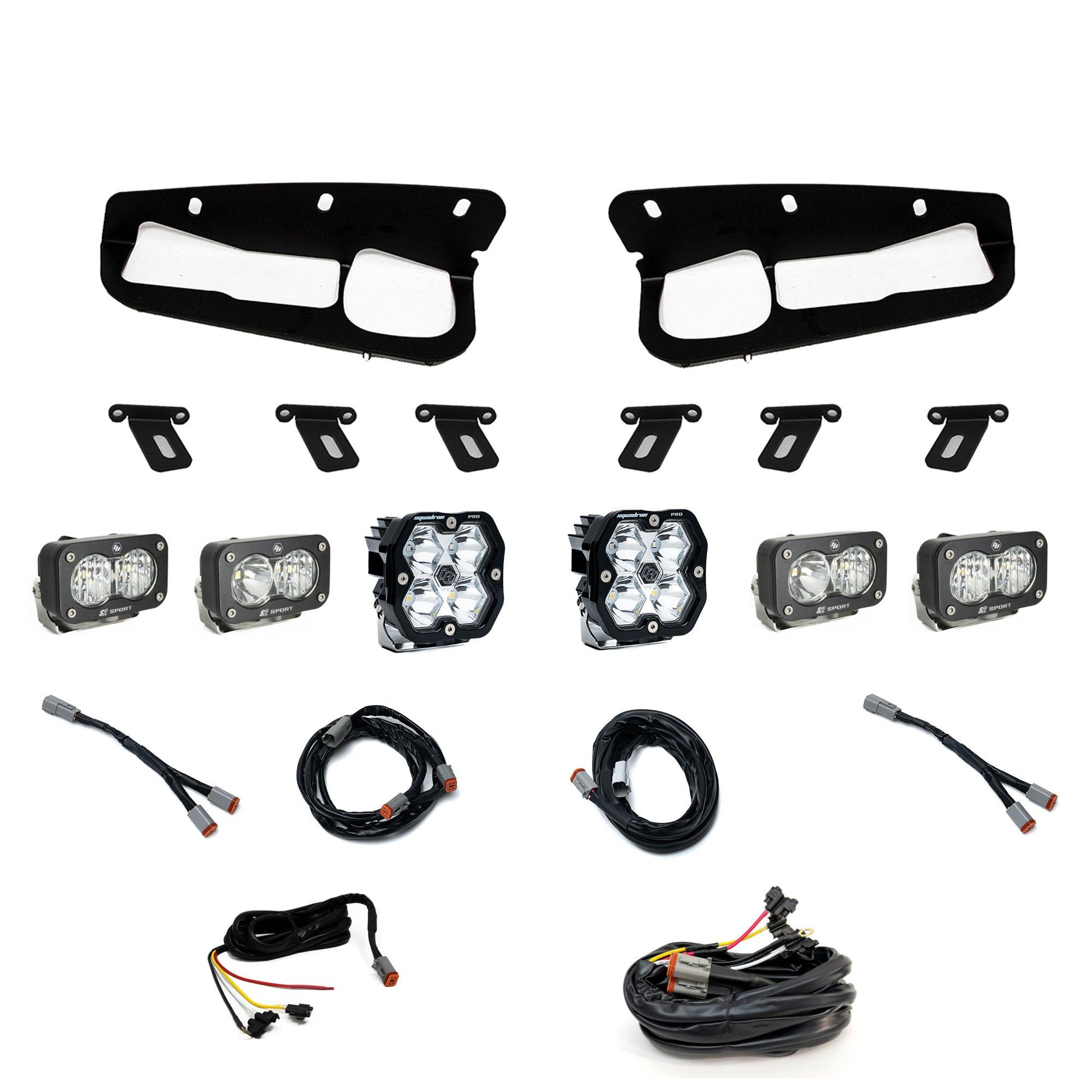 Squadron 2.0 Pro/Dual S2 Sport Fog Pocket Light Kit Ford 2021-27 Bronco 2022-24 Bronco Raptor w/ Steel Bumper Baja Designs