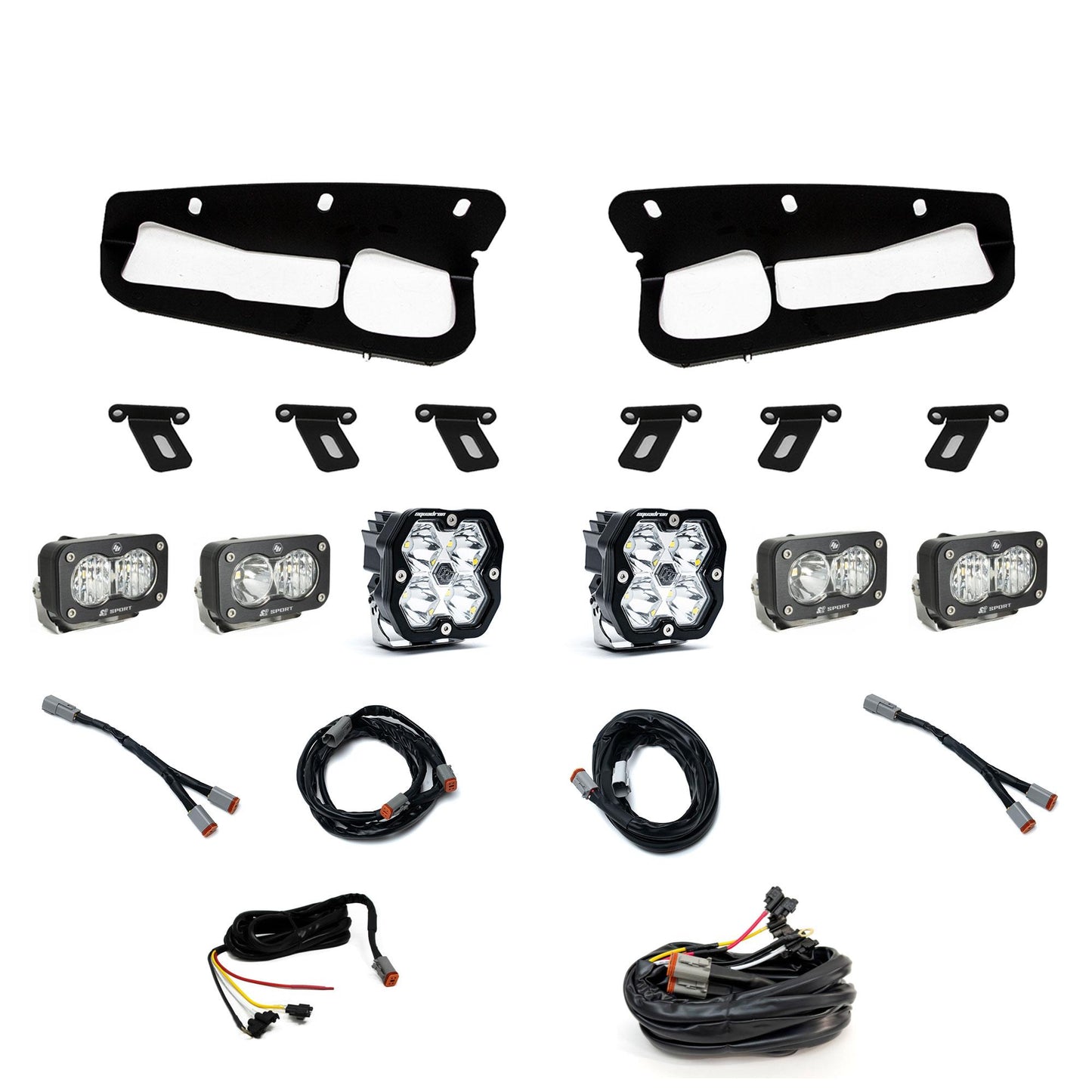 Squadron 2.0 Sport/Dual S2 Sport Sportmen Fog Pocket Light Kit Ford 2021-27 Bronco 2022-24 Bronco Raptor w/ Steel Bumper Baja Designs
