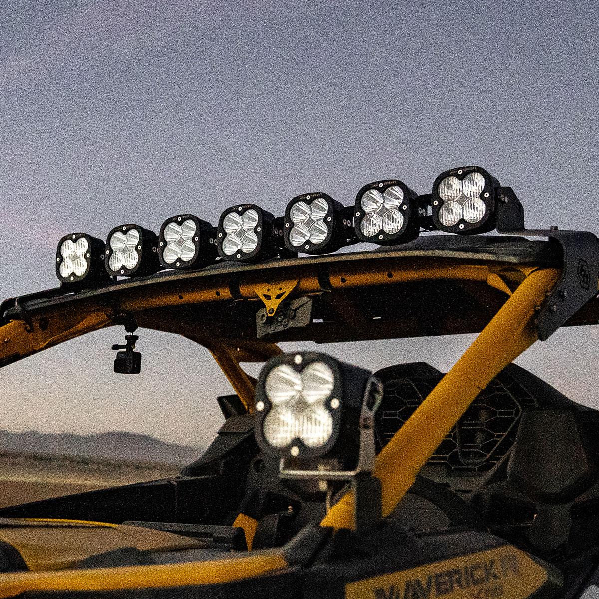 7XL Pro Linkable LED Light Bar Roof Mount Kit for Can-Am Maverick R 2024-2025 (Light Pattern Multi-Pattern, Clear) Baja Designs-1