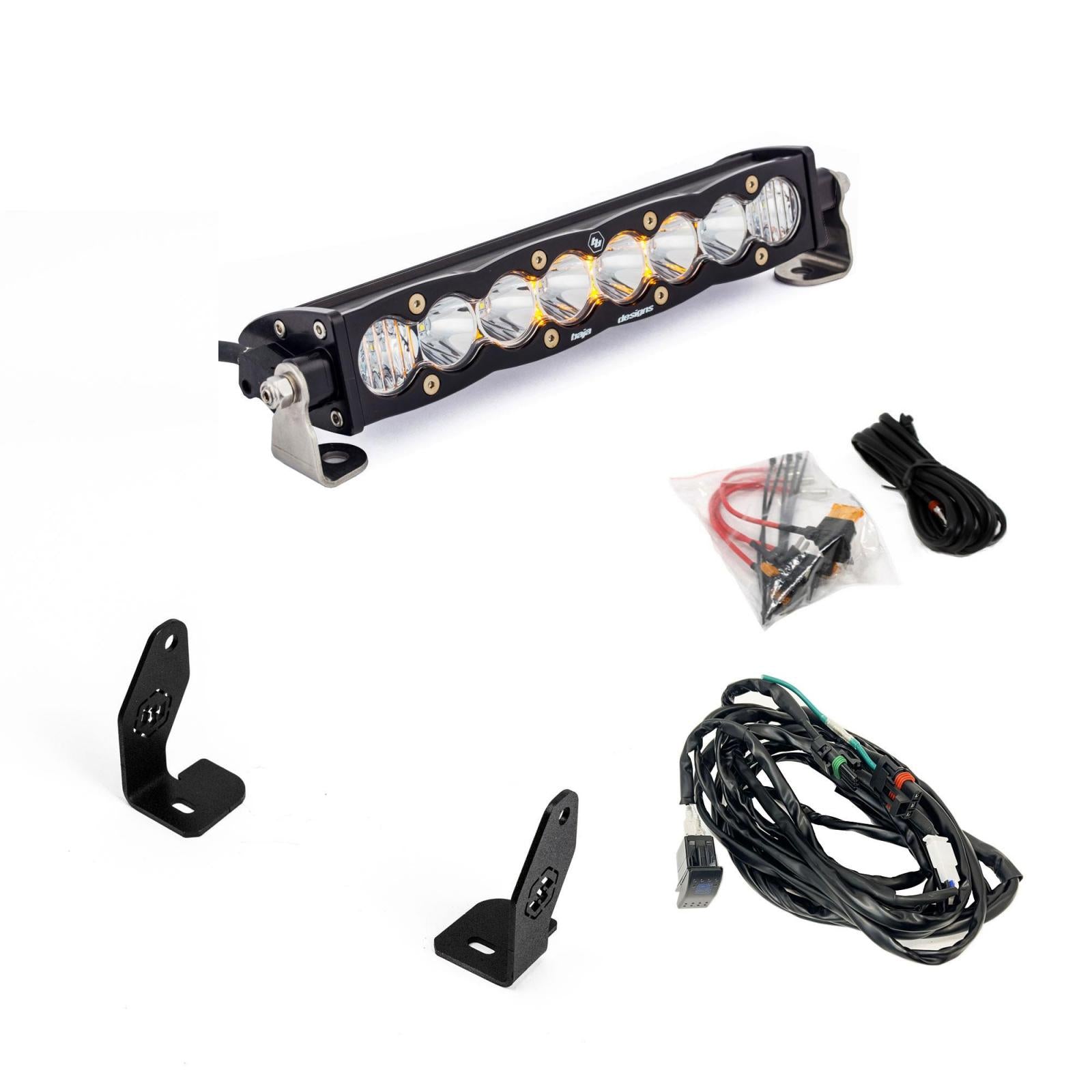 S8 10 Inch Light Bar Hood Mount Kit Polaris 2025 RZR ProR; ProS; ProXP, Baja Designs-1