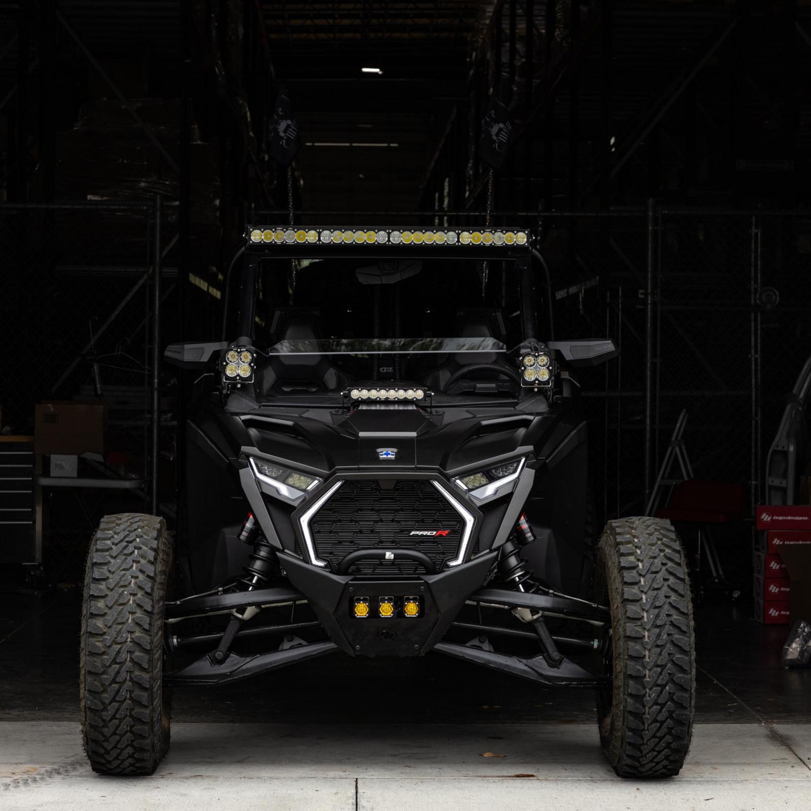 S8 10 Inch Light Bar Hood Mount Kit Polaris 2025 RZR ProR; ProS; ProXP, Baja Designs-4