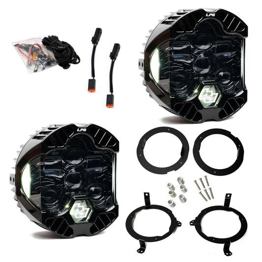 DOT LP6 LED Headlight Kit Jeep 2018-2025 Wrangler JL 2020-2025 Gladiator JT w/Halogen Headlights Baja Designs