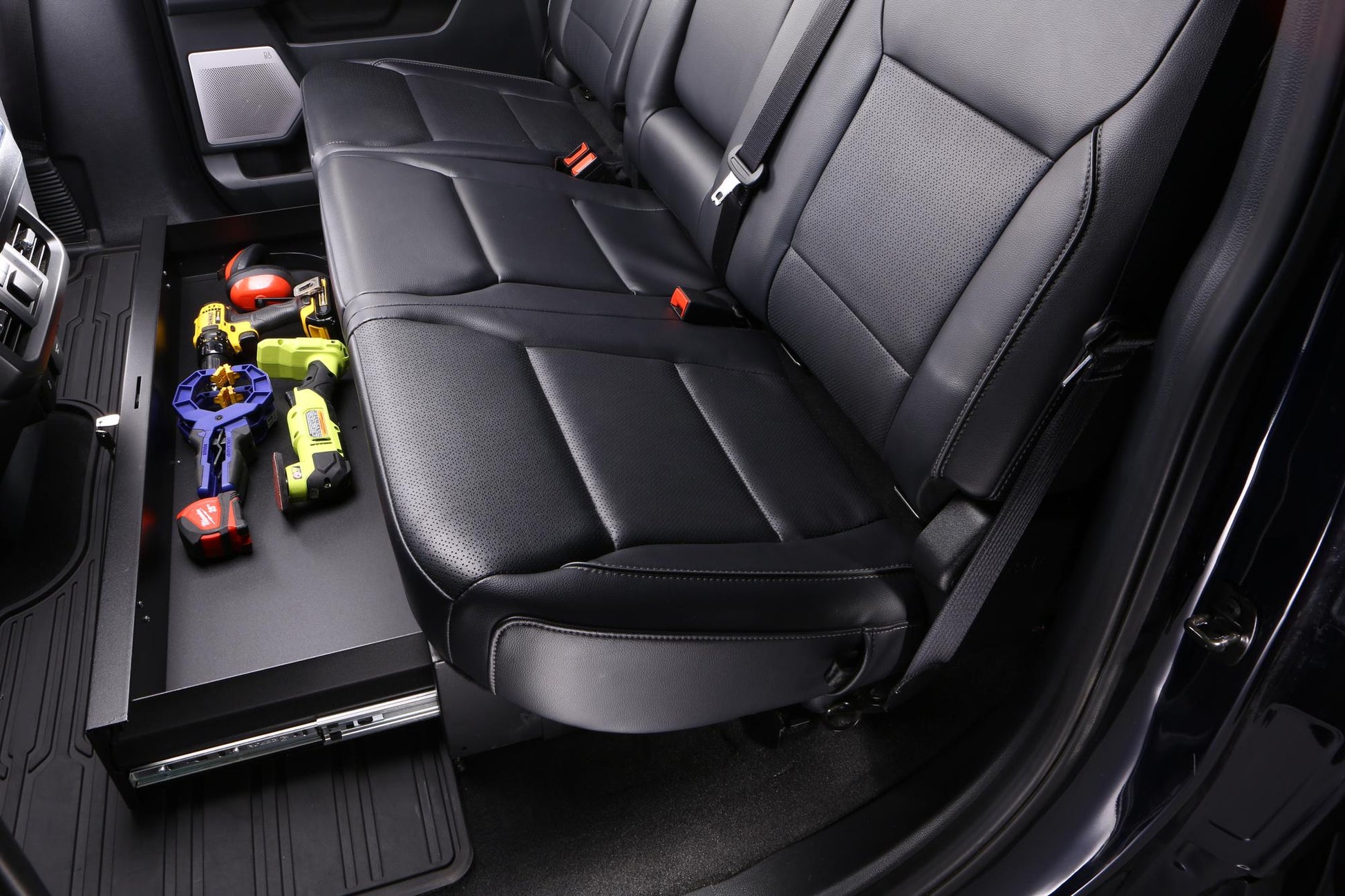 Rear Underseat Drawer for 15-26 Ford F150 F250; 19-26 Chevy Silverado/GMC Sierra - Keyed Lock Products Tuffy Security
